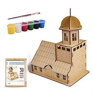 Ah�ap Maket K�z Kulesi, Akrilik Boya ve F�r�a, 3D Maket, Puzzle, Ah�ap Boyama Seti