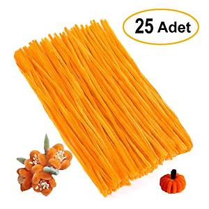 ��nil, T�yl� Tel, Turuncu, E�itici ��nil Seti, 30 Cm, Renkli Tel, 25 Adet, Pelu� �ubuklar