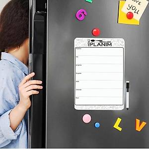 Haftal�k Men�, Magnet Planlay�c�, Katlanabilir, Silinebilir, M�knat�sl� Yaz� Tahtas� + Kalem