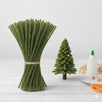 ��nil, T�yl� Tel, Haki Ye�il Renk, E�itici ��nil Seti, 30 Cm, Renkli Tel, 25 Adet, Pelu� �ubuklar