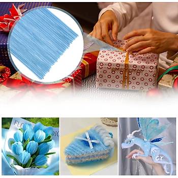 ��nil, T�yl� Tel, A��k Mavi Renk, E�itici ��nil Seti, 30 Cm, Renkli Tel, 25 Adet, Pelu� �ubuklar