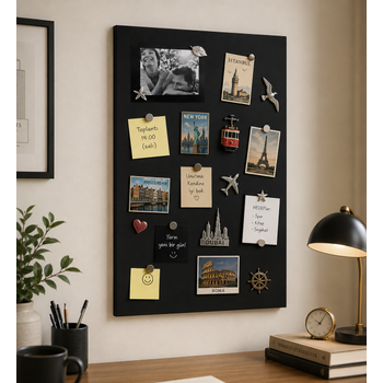 M�knat�sl� Siyah Pano, Dekoratif, Magnet Panosu, 50x70 cm, Metal Pano