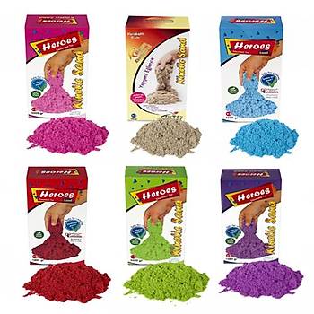 Heroes, Kinetik Kum, 1 Kg, Oyun Kumu, 5 Renk Seenei, 3 Kalp
