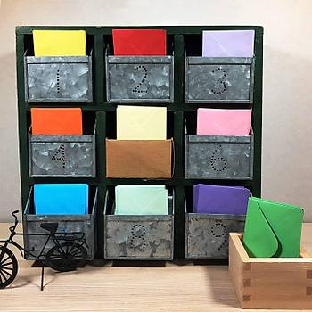 Renkli Zarf, 7x9 Cm, Renkli Mini Zarflar, Karışık Renklerde, Kartvizit Zarfı