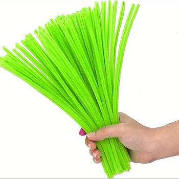 nil, Tyl Tel, Yeil, Eitici nil Seti, 30 Cm, Renkli Tel, 25 Adet, Pelu ubuklar