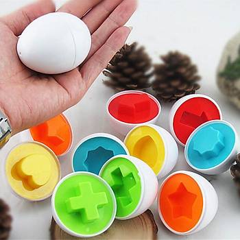 Yumurta Eşleştirme Oyunu, 12 li Yumurta Bultak, 24 Parça, Eğitici, Geometrik Şekilli