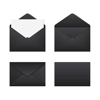 Mini Zarf, 7x9 Cm, Siyah Renk Zarf, Kartvizit Not Zarfı, Tebrik Zarfı
