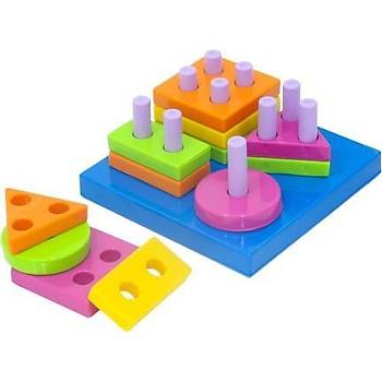 Bebeğimin İlk Oyuncakları, 4 lü Set, Bultak, Kule Oyunu Geometrik Şekiller, Sevimli Halkalar