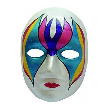 Maske Boyama Seti, Eğitici Maske Boyama, 6 lı Boya Maske ve Fırça, Eğlenceli Aktivite