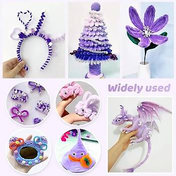 ��nil, T�yl� Tel, A��k Mor Renk, E�itici ��nil Seti, 30 Cm, Renkli Tel, 25 Adet, Pelu� �ubuklar