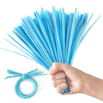 ��nil, T�yl� Tel, A��k Mavi Renk, E�itici ��nil Seti, 30 Cm, Renkli Tel, 25 Adet, Pelu� �ubuklar