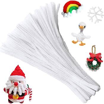 nil, Tyl Tel, Beyaz Renk, Eitici nil Seti, 30 Cm, Renkli Tel, 25 Adet, Pelu ubuklar