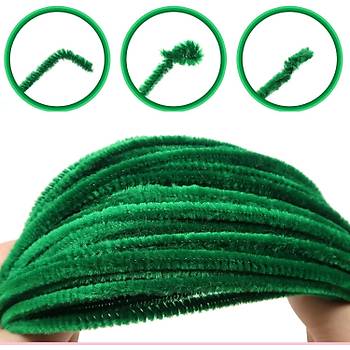 ��nil, T�yl� Tel, Koyu Ye�il Renk, E�itici ��nil Seti, 30 Cm, Renkli Tel, 25 Adet, Pelu� �ubuklar