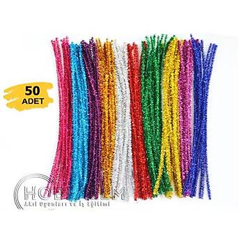 50 Adet, Simli nil, Eitici nil Seti, 30 Cm, Renkli Tyl Tel, Pelu ubuklar,  Eitimi