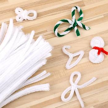 nil, Tyl Tel, Beyaz Renk, Eitici nil Seti, 30 Cm, Renkli Tel, 25 Adet, Pelu ubuklar