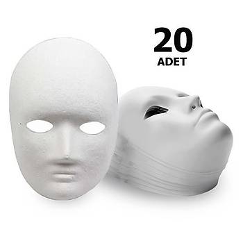 20 Adet, Karton Maske, Boyanabilir Eðitici Maske Boyama, Etkinlik ve Hobi Maskesi