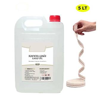 Kandil Ya, 5 Litre, effaf Renk, Gaz Lambas Yakt, Meale Yakt + 1 Metre Fitil