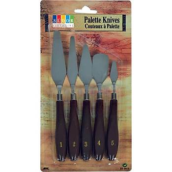 Metal Spatula Seti, 5 li elik Spatul, Akrilik, Yal Boya, Hobi almalar