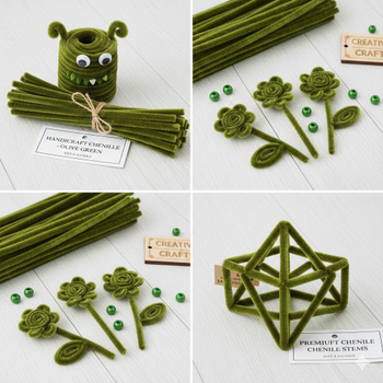 ��nil, T�yl� Tel, Haki Ye�il Renk, E�itici ��nil Seti, 30 Cm, Renkli Tel, 25 Adet, Pelu� �ubuklar