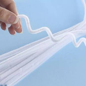 nil, Tyl Tel, Beyaz Renk, Eitici nil Seti, 30 Cm, Renkli Tel, 25 Adet, Pelu ubuklar