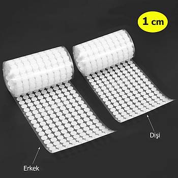 Yuvarlak Crt Bant,  ap: 1 cm, Beyaz, Yapkanl, Para Para, Dii-Erkek Takm, Crt Crtl Bant