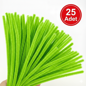 ��nil, T�yl� Tel, A��k Ye�il, E�itici ��nil Seti, 30 Cm, Renkli Tel, 25 Adet, Pelu� �ubuklar