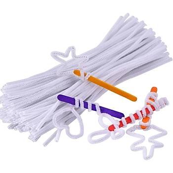 nil, Tyl Tel, Beyaz Renk, Eitici nil Seti, 30 Cm, Renkli Tel, 25 Adet, Pelu ubuklar