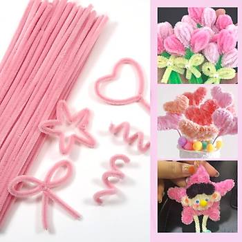 ��nil, T�yl� Tel, G�l Kurusu Renk, E�itici ��nil Seti, 30 Cm, Renkli Tel, 25 Adet, Pelu� �ubuklar