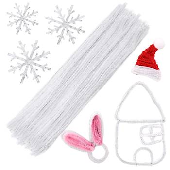 nil, Tyl Tel, Beyaz Renk, Eitici nil Seti, 30 Cm, Renkli Tel, 25 Adet, Pelu ubuklar