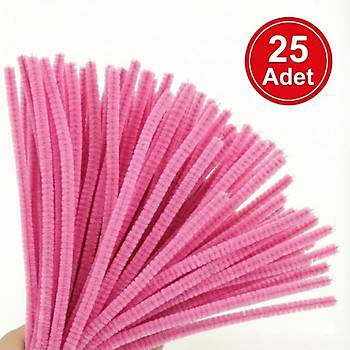 ��nil, T�yl� Tel, �eker Pembe, E�itici ��nil Seti, 30 Cm, Renkli Tel, 25 Adet, Pelu� �ubuklar