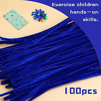 nil, Tyl Tel, Koyu Mavi, Eitici nil Seti, 30 Cm, Renkli Tel, 25 Adet, Pelu ubuklar