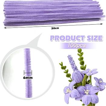 ��nil, T�yl� Tel, A��k Mor Renk, E�itici ��nil Seti, 30 Cm, Renkli Tel, 25 Adet, Pelu� �ubuklar