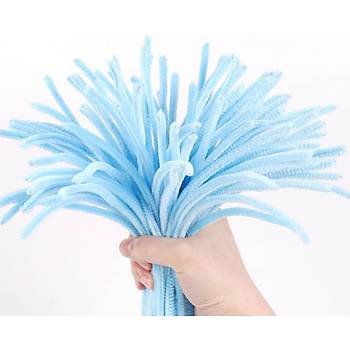 ��nil, T�yl� Tel, A��k Mavi Renk, E�itici ��nil Seti, 30 Cm, Renkli Tel, 25 Adet, Pelu� �ubuklar