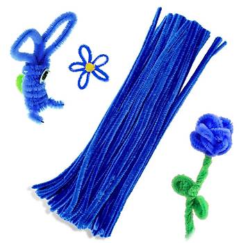 nil, Tyl Tel, Koyu Mavi, Eitici nil Seti, 30 Cm, Renkli Tel, 25 Adet, Pelu ubuklar