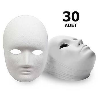 30 Adet, Karton Maske, Boyanabilir Eðitici Maske Boyama, Etkinlik ve Hobi Maskesi