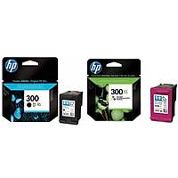 HP 300 + 300XL CC640EE + CC644EE Siyah ve Renkli Orjinal Kartuş