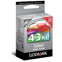 Lexmark 43XL 18YX143E Renkli Orjinal Kartuş - X4850,X4875,X4950,X4975