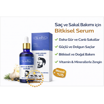 Nursima Sa� ve Sakal Serumu 50 ml � Bitkisel Bak�m Ya�� & G��lendirici Serum
