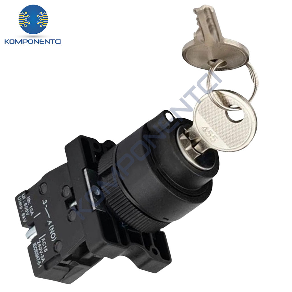 LAY5-EG21 22mm Anahtarlı Switch Kalıcı 0-1 (1NO)