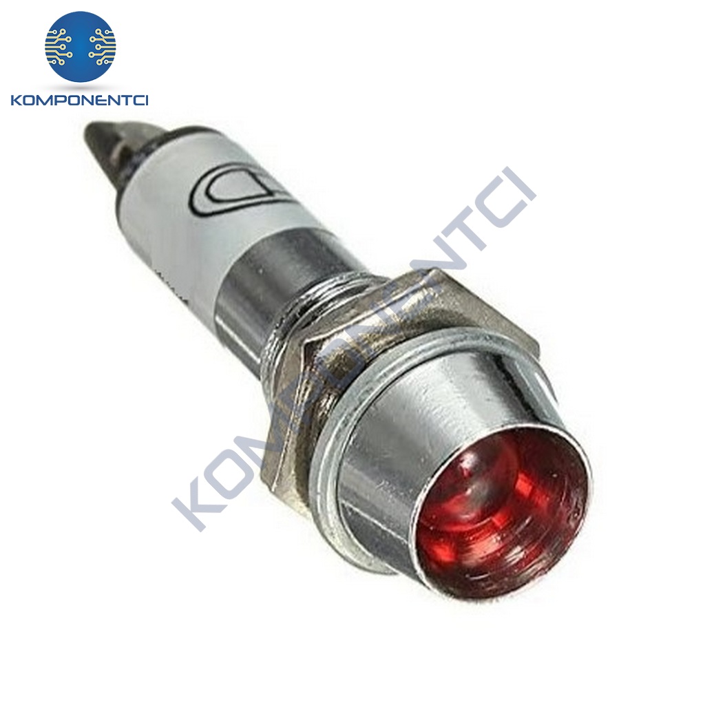 IC-225 8mm Sinyal Lambası Metal 12V Kırmızı