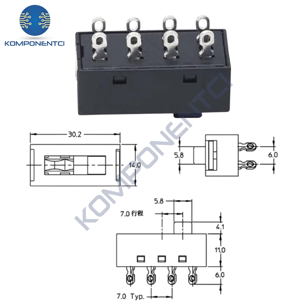 IC-211 Slide Switch 0-1-2 8P | Komponentci