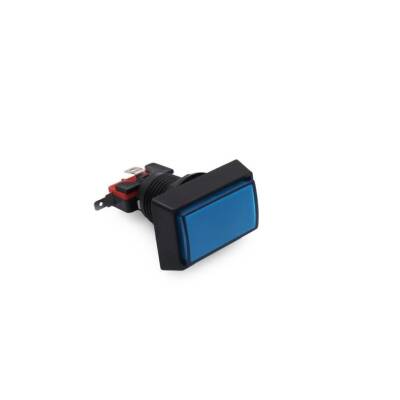 50x33mm 12V Dikdörtgen Işıklı Oyun Makinesi Butonu - Mavi