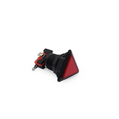 40mm 12V Üçgen Işıklı Oyun Makinesi Butonu - Kırmızı