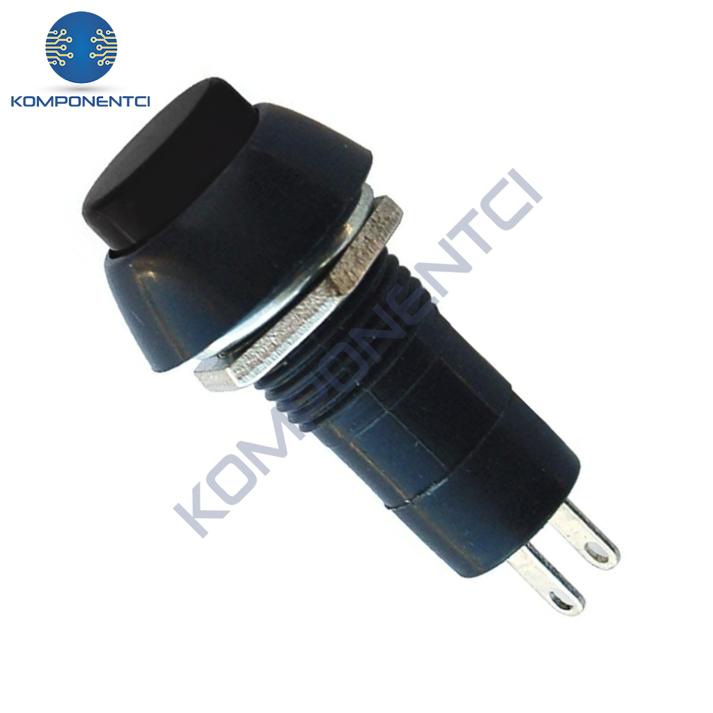 IC-186 Buton Plastik (PBS11B) Yaylı 12mm Siyah