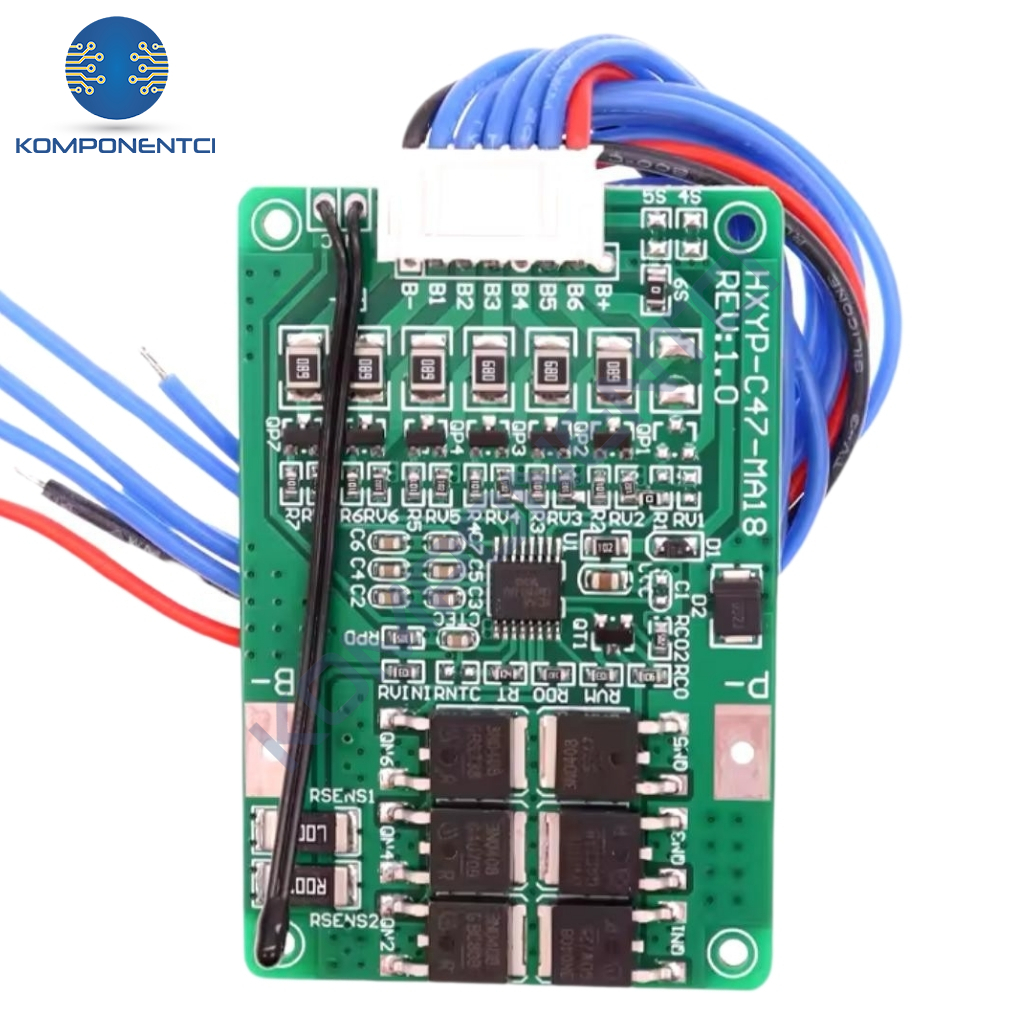 6S 20A BMS 25.2V 18650 Lityum Pil Şarj Koruma Devresi Termistörlü