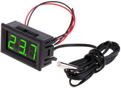 12V Termometre Su Geçirmez Sıcaklık Sensörü - Yeşil