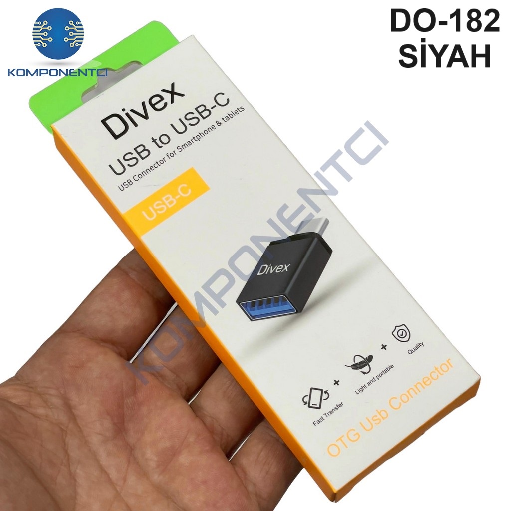Divex Type-C Erkek USB3.0 Dişi Adaptör Çevirici Siyah DO-182