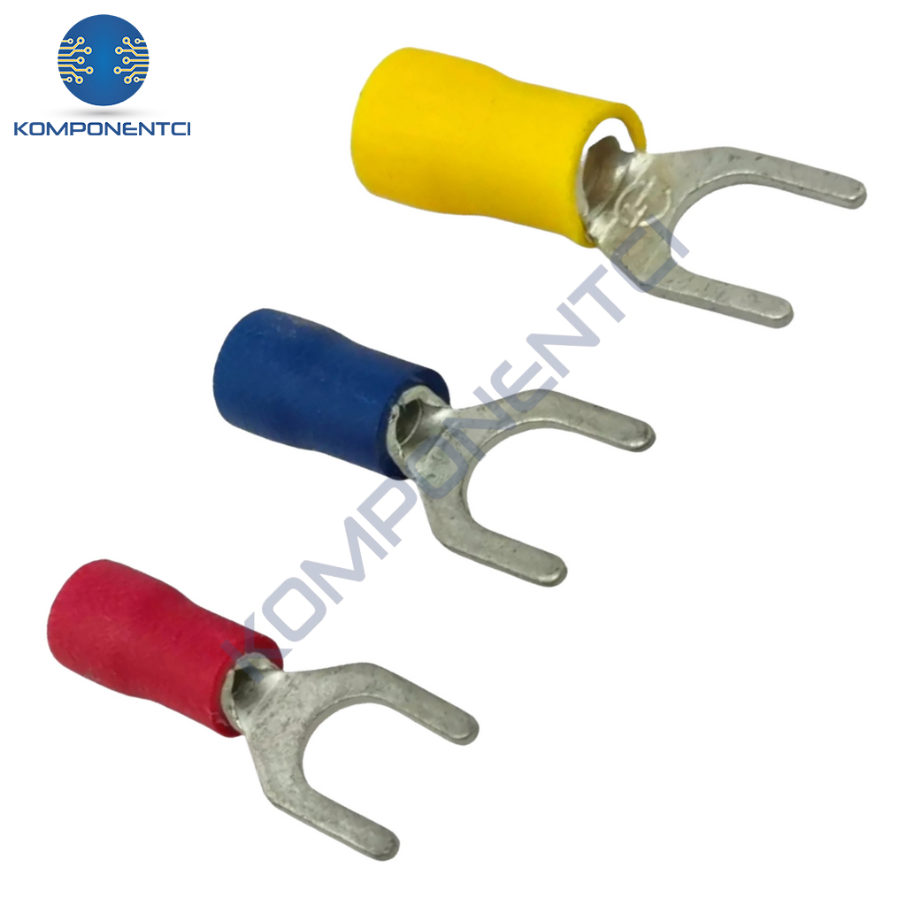 TRM TCU - 8006 4.0-6.0mm² Kesit d2: 8.4mm İzoleli Çatal Tip Kablo Ucu (75 Adet)