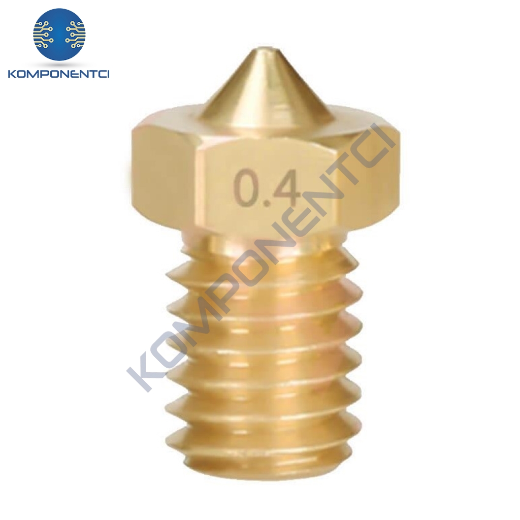 3D Yazıcı-Printer M6 1.75mm / 0.4mm V5-V6 Pirinç Nozzle