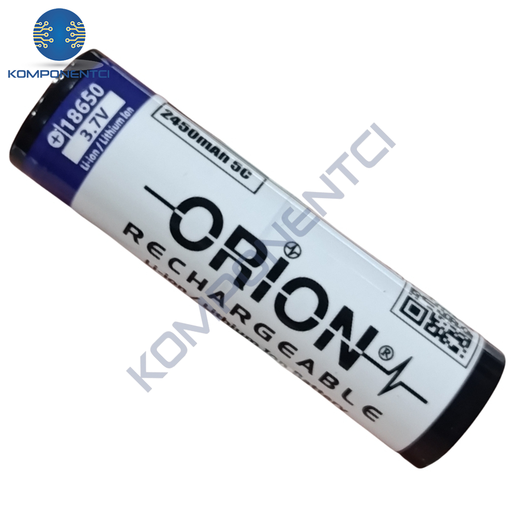 Orion 18650 3.7V 2450mAh 5C Şarj Edilebilir Li-ion Pil Başsız